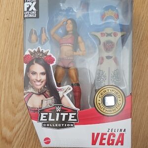 Mattel WWE Elite Collection Vega Figure with Red and Gold Attire